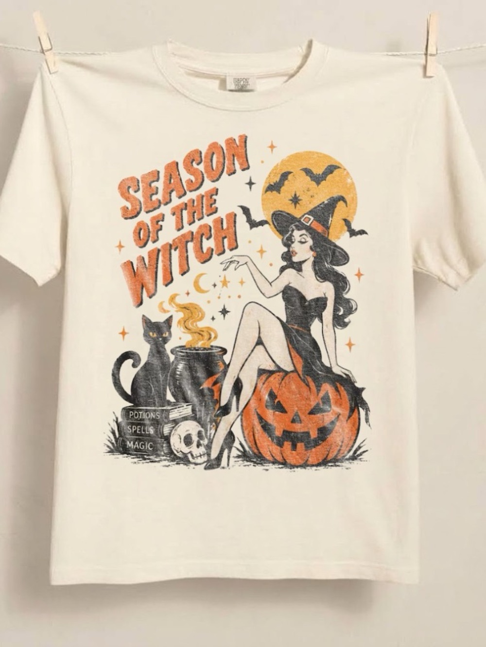 Vintage Season Of The Witch Spooky Halloween Comfort Colors T-shirt
